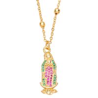 Fashion Tree Of Life Pendant Inlaid Color Zircon Virgin Mary Copper Necklace sku image 1