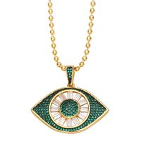 Fashion Hip-hop Devil's Eye Pendant Copper Gold-plated Inlaid Zircon Necklace sku image 5