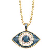 Fashion Hip-hop Devil's Eye Pendant Copper Gold-plated Inlaid Zircon Necklace sku image 2