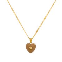 Fashion Enamel Dripping Oil Double Heart Pendant Necklace sku image 6