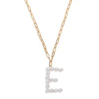 Fashion Simple Couples English Letters Pearl Alloy Necklace sku image 5