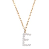 Collar De Aleación De Perlas Con Letras Inglesas Para Parejas Simples A La Moda sku image 5