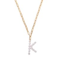 Fashion Simple Couples English Letters Pearl Alloy Necklace sku image 11