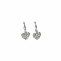 Fashion Sweet Heart-shaped Female Micro-encrusted Diamonds Alloy Earrings sku image 1