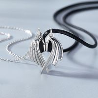 Juego De 2 Piezas De Aleación De Collar De Corazón Roto De Pareja En Blanco Y Negro De Moda sku image 4