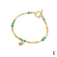 New Fruit Series Mixed Color Beaded Copper Color Zirconium Cherry Strawberry Bracelet sku image 5