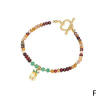 New Fruit Series Mixed Color Beaded Copper Color Zirconium Cherry Strawberry Bracelet sku image 6