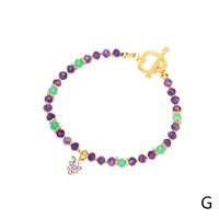 Nueva Serie De Frutas Pulsera De Fresa De Cereza De Circonio De Color Cobre Con Cuentas De Colores Mixtos sku image 7