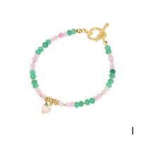 New Fruit Series Mixed Color Beaded Copper Color Zirconium Cherry Strawberry Bracelet sku image 9