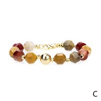 Fashion Geometric Faceted Beaded Blue Stone Copper Gold-plated Bead Bracelet sku image 3