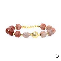 Fashion Geometric Faceted Beaded Blue Stone Copper Gold-plated Bead Bracelet sku image 4