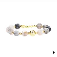 Fashion Geometric Faceted Beaded Blue Stone Copper Gold-plated Bead Bracelet sku image 6