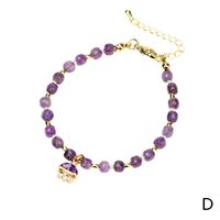 New Amethyst Stone Beaded Diamond Geometric Universe Pendant Copper Bracelet sku image 2