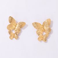 Simple Alloy Butterfly Hollow Sun Geometric Irregular Flower Leaf Earrings sku image 3