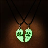 Cool Style Shiny Korean Style Four Leaf Clover Arylic No Inlaid St. Patrick Unisex Necklace main image 2
