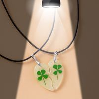 Cool Style Shiny Korean Style Four Leaf Clover Arylic No Inlaid St. Patrick Unisex Necklace main image 3