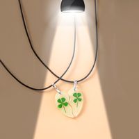 Cool Style Shiny Korean Style Four Leaf Clover Arylic No Inlaid St. Patrick Unisex Necklace main image 4