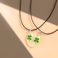 Cool Style Shiny Korean Style Four Leaf Clover Arylic No Inlaid St. Patrick Unisex Necklace main image 5