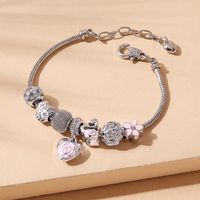 European And American Ins Fashion Popular Oil Peach Heart Flower Bracelet main image 1