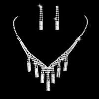 New Bridal Ornament Full Diamond Set Women's Tassel Multi-layer Copper Necklace main image 6