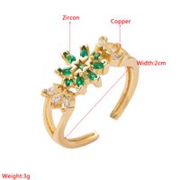 Fashion New Copper Gold-plated Micro Inlaid Zircon Flower-shaped Ring Female main image 4