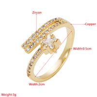 Fashion Copper Plated Real Gold Micro Inlaid Green Zircon Ring Wholesale main image 4