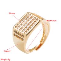 Fashion New Style Men's Copper Gold-plated Micro Inlaid Zircon Geometric Tail Ring main image 4
