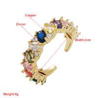 Fashion Copper Plated Real Gold Color Zircon Women 's Ring main image 4