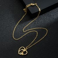 Fashion Pure Copper Color Zircon Mama Heart Pendant Necklace Mother's Day Ornament main image 6