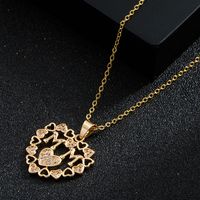 Mother's Day Ornament Mom Letter Heart Necklace Copper-plated Gold Diamond Inlaid Clavicle Chain Women main image 9
