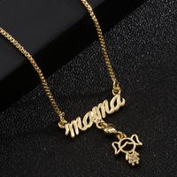 Mother's Day Ornament Fashion Mama Letter Diamond Pendant Necklace main image 6