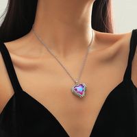Mode Populaire Ornement Strass Amour Cristal Ange Ailes Collier main image 3