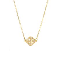 Fashion Plated 14k Gold Pendant Simple Four-leaf Copper Necklace sku image 4