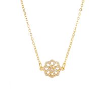 Fashion Plated 14k Gold Pendant Simple Four-leaf Copper Necklace sku image 5