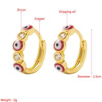 Devil 's Eye Copper-plated Gold Colorful Oil  Diamond Female Fashion Earrings main image 7