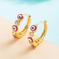 Devil 's Eye Copper-plated Gold Colorful Oil  Diamond Female Fashion Earrings main image 8
