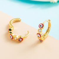 Devil 's Eye Copper-plated Gold Colorful Oil  Diamond Female Fashion Earrings main image 6