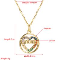 Mother's Day Gift Copper Micro Inlay Heart-shaped Pendant Mom Necklace main image 7