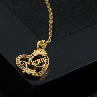 Mother's Day Gift Copper Micro Inlay Heart-shaped Pendant Mom Necklace main image 9