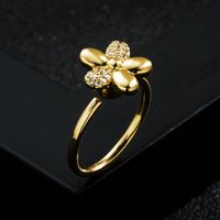 Fashion New Copper-plated Gold Micro Inlaid Zircon Dripping Devil's Eye Ring main image 6