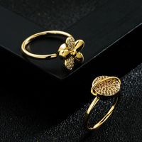 Fashion New Copper-plated Gold Micro Inlaid Zircon Dripping Devil's Eye Ring main image 5