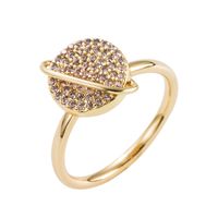 Fashion New Copper-plated Gold Micro Inlaid Zircon Dripping Devil's Eye Ring main image 2