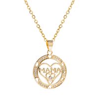 Mother's Day Ornament Fashion Mama Letter Diamond Pendant Necklace main image 3