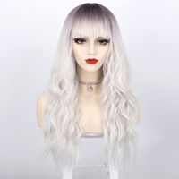Wig European And American Ladies Wig Two-color Bangs Long Curly Hair Big Wave Head Cover Chemical Fiber Wigs Wig main image 10