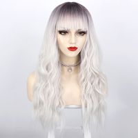 Wig European And American Ladies Wig Two-color Bangs Long Curly Hair Big Wave Head Cover Chemical Fiber Wigs Wig main image 8