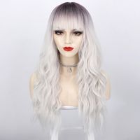 Wig European And American Ladies Wig Two-color Bangs Long Curly Hair Big Wave Head Cover Chemical Fiber Wigs Wig main image 7