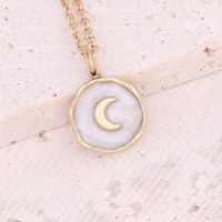 Fashion Geometric Oval Star Moon Copper Necklace Jewelry Plated 18k Gold sku image 7