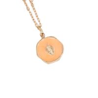 Fashion Geometric Oval Star Moon Copper Necklace Jewelry Plated 18k Gold sku image 2