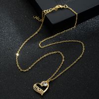 Européen Et Américain De Mode Amour Collier En Laiton Couleur Zircon Mère De Jour Amour En Forme De Coeur Maman Pendentif Clavicule Chaîne main image 6