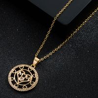 New Mother's Day Ornament Fashion Mom Letter Heart Necklace Copper-plated Gold Diamond Inlaid Clavicle Chain sku image 1